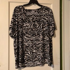 Animal Print, Square Neck Casual Top